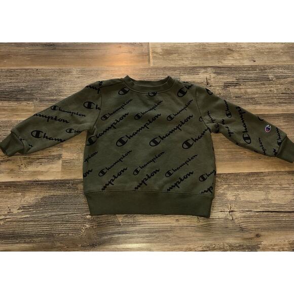 Champion Other - Champion 3T Army Green Script Crew Neck Sweatshirt